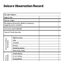 Seizure Observation Record